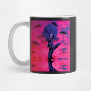 the Moon from Vaporwave Future Space - A Cyberpunk Neon Wonder Mug